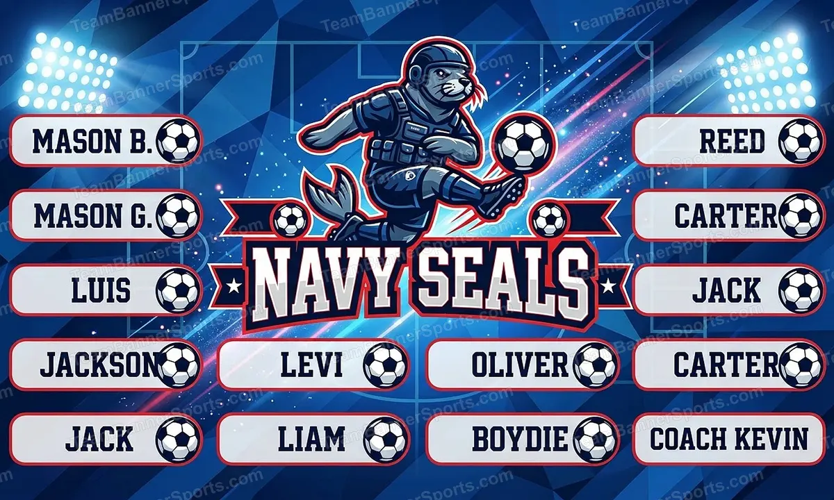 Navy Seals soccer team banner created with AI