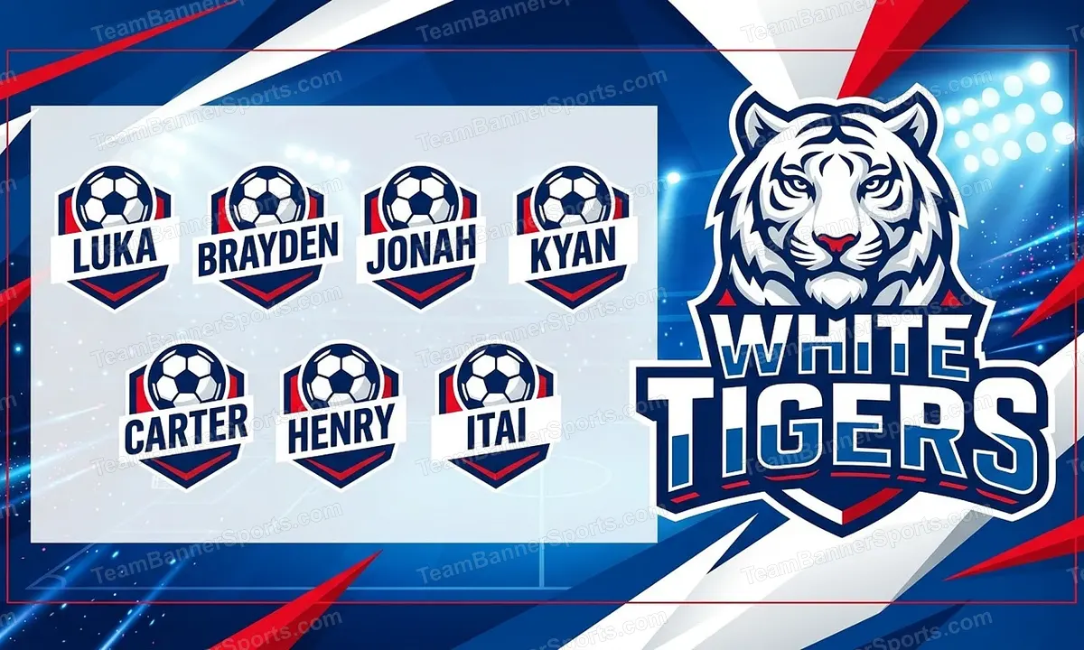 White Tigers soccer team banner created with AI