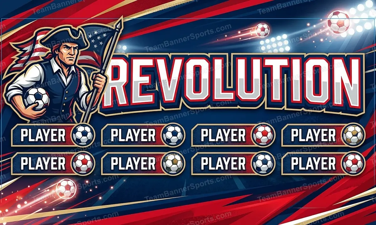 Revolution soccer team banner created with AI
