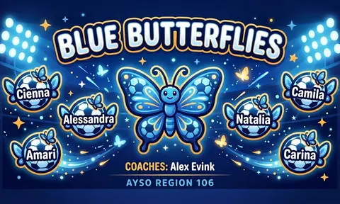 Blue Butterflies Soccer AI image template