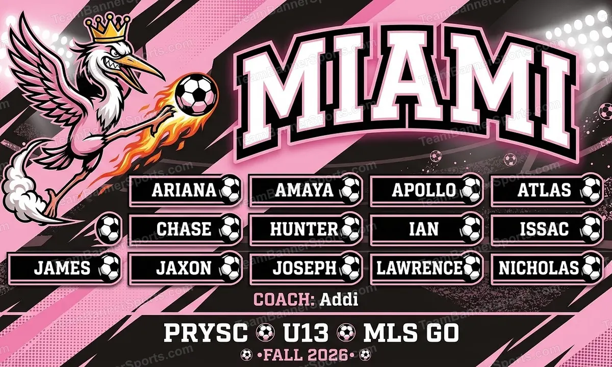 Miami soccer team banner created with AI