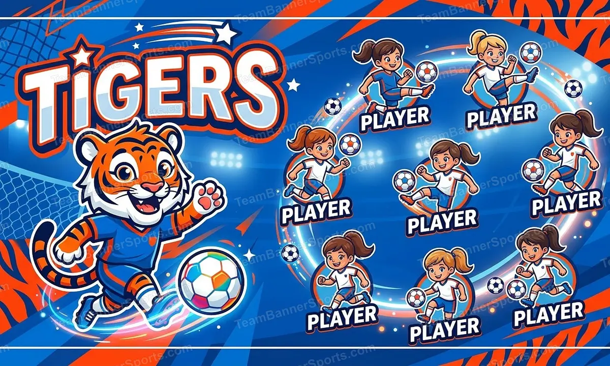 Tigers soccer team banner created with AI