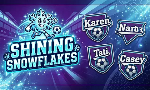 Shining snowflakes Soccer AI image template