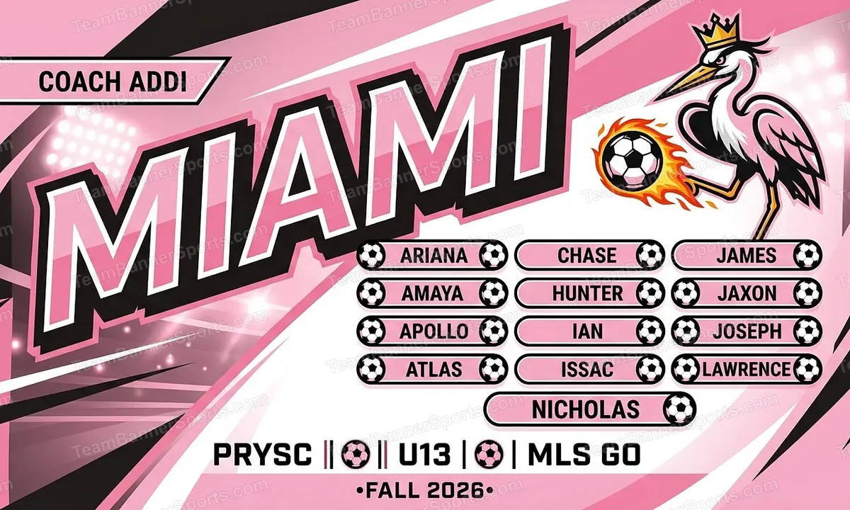 Miami soccer team banner created with AI
