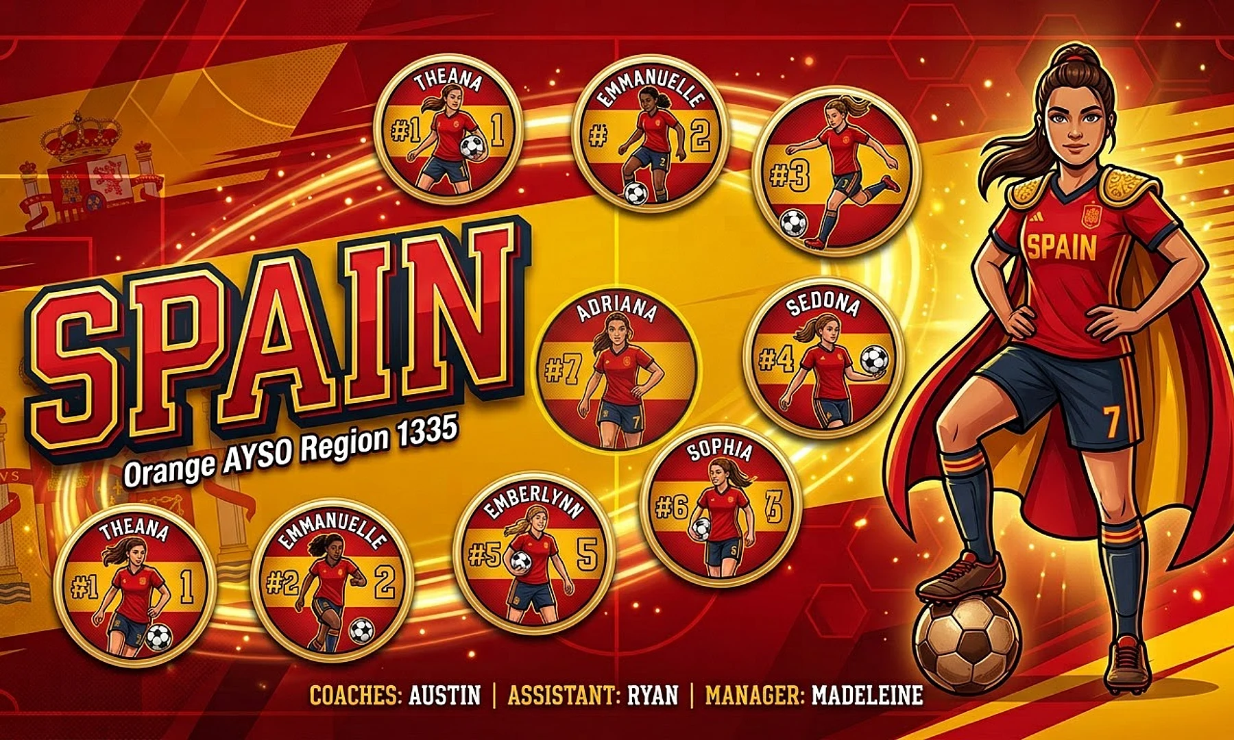 Spain soccer team banner created with AI
