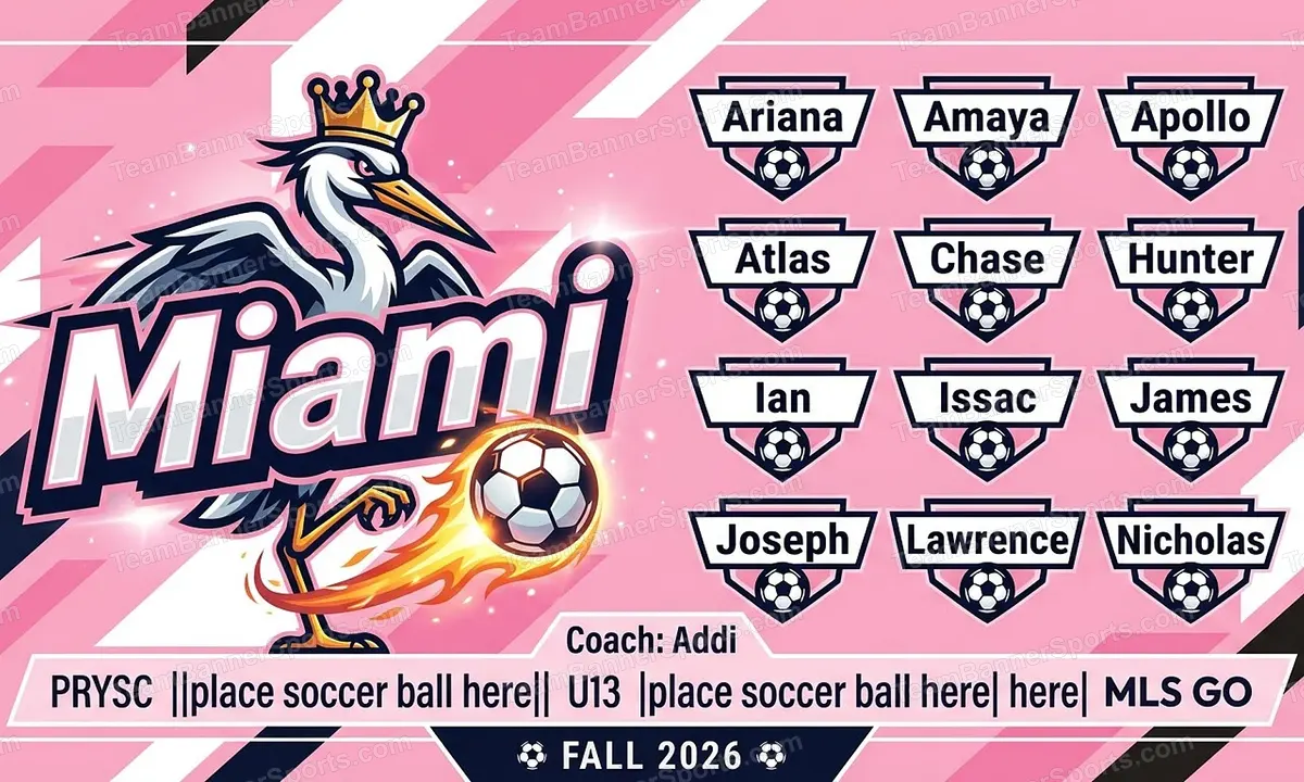 Miami soccer team banner created with AI