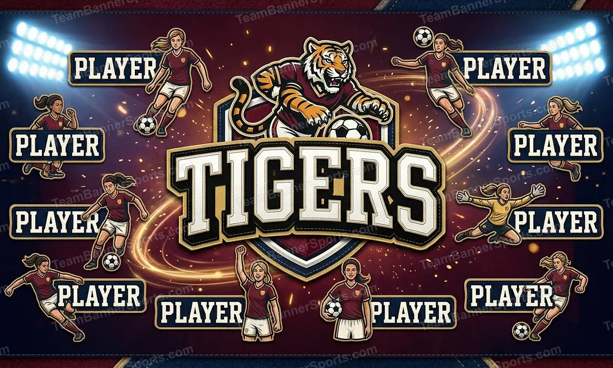 Tigers soccer team banner created with AI