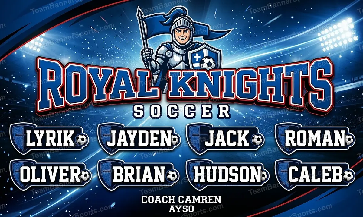 Royal Knights soccer team banner created with AI