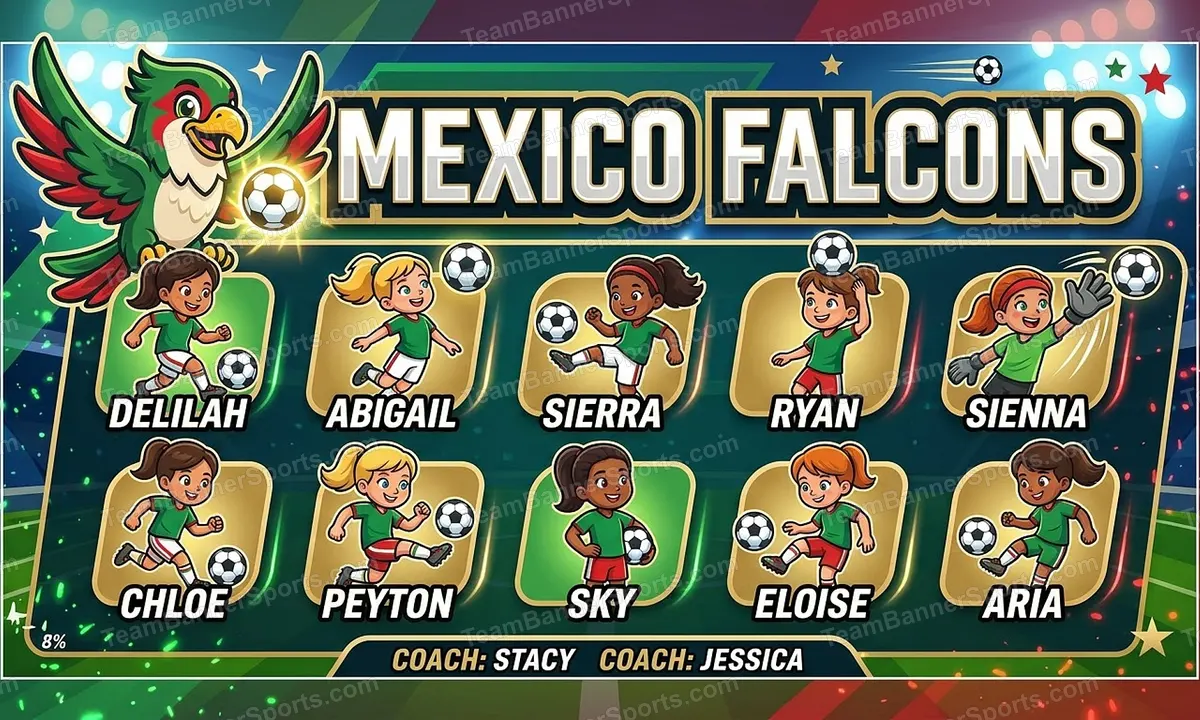 Mexico Falcons soccer team banner created with AI