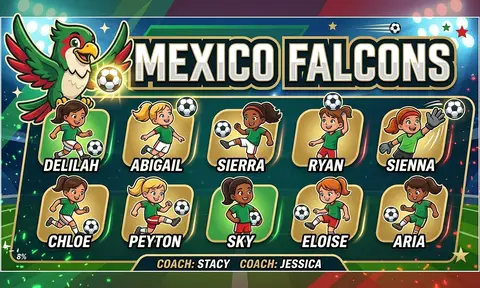 Mexico Falcons Soccer AI image template
