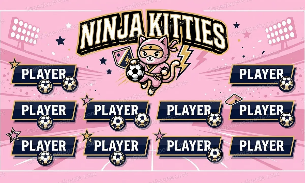Ninja Kitties soccer team banner created with AI