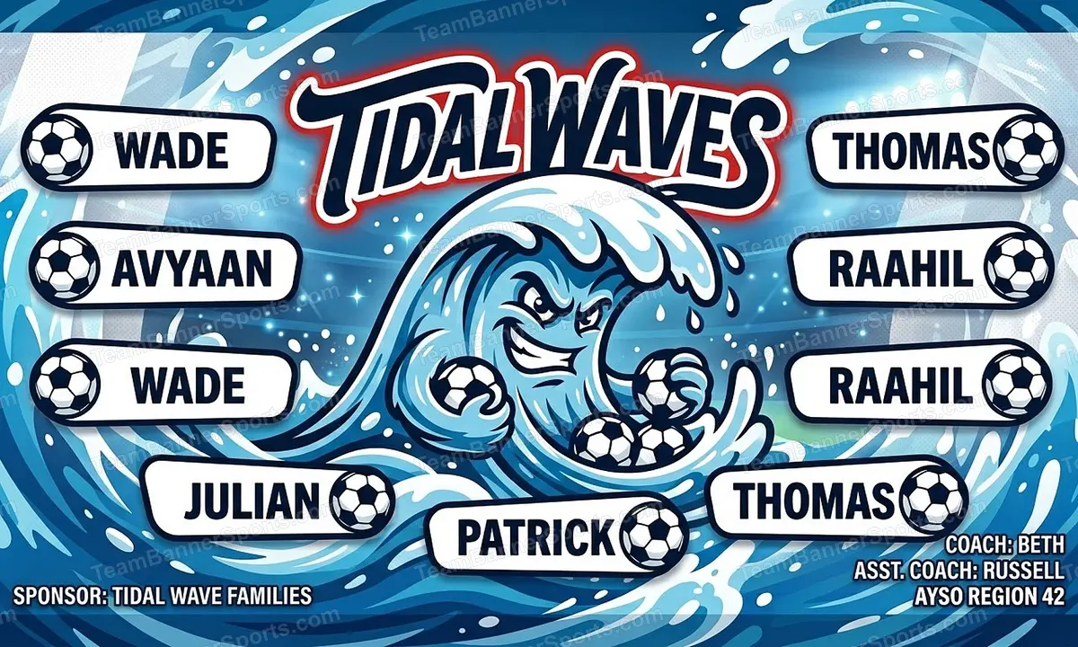 Tidal Waves soccer team banner created with AI
