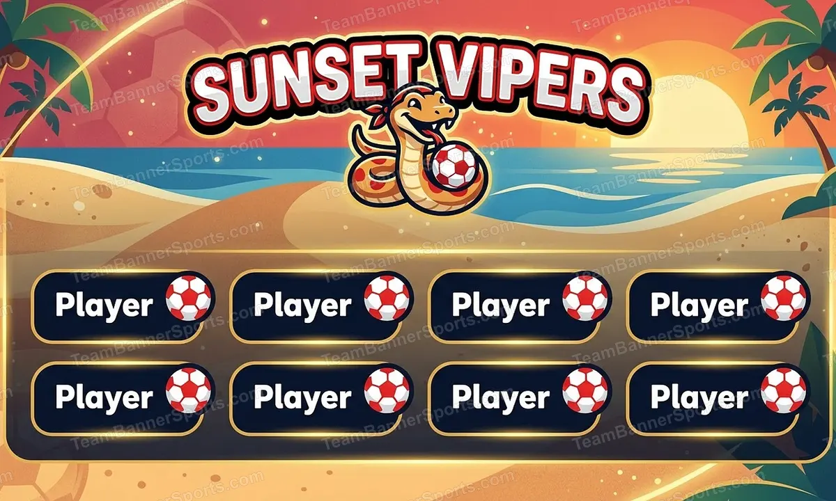 Sunset Vipers soccer team banner created with AI