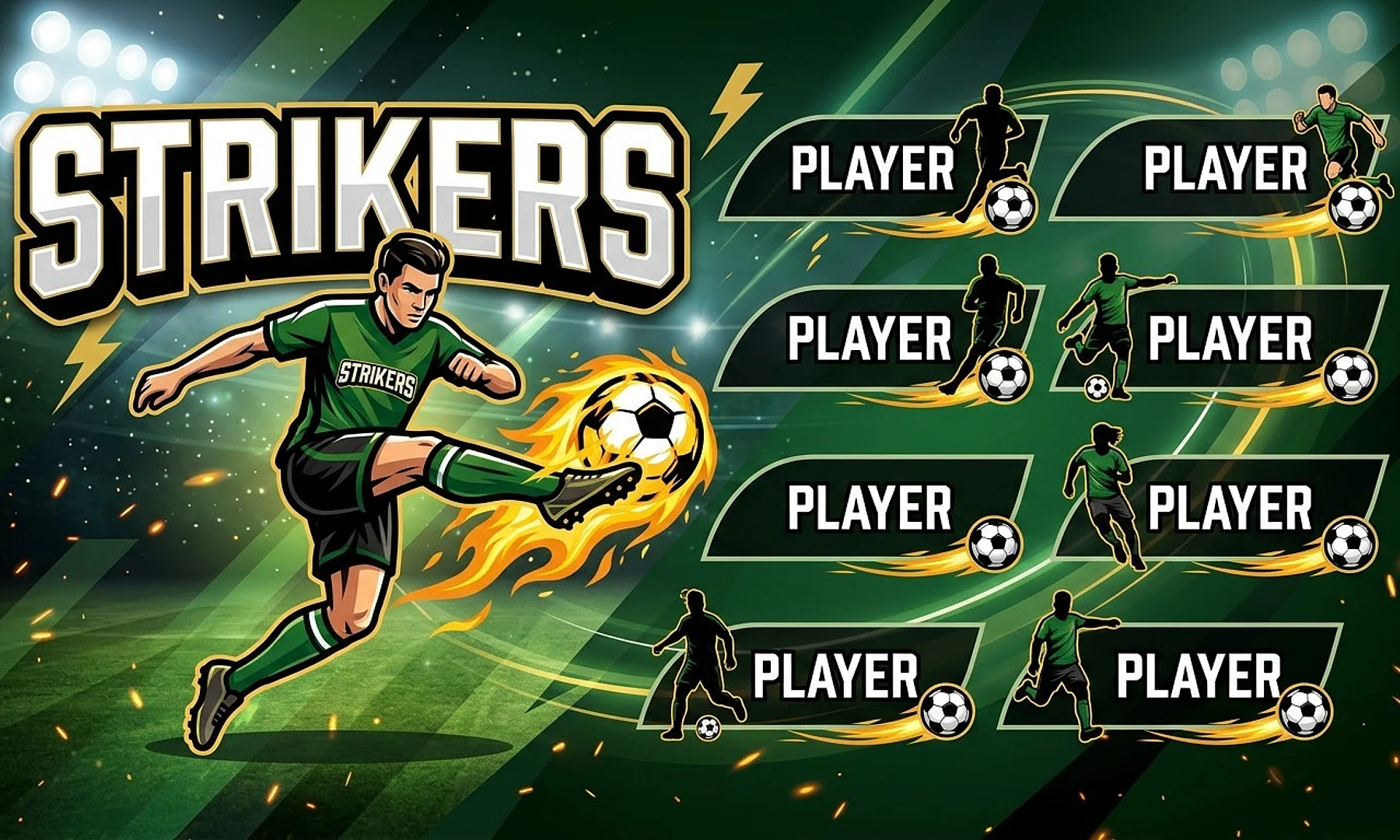 Strikers soccer team banner created with AI