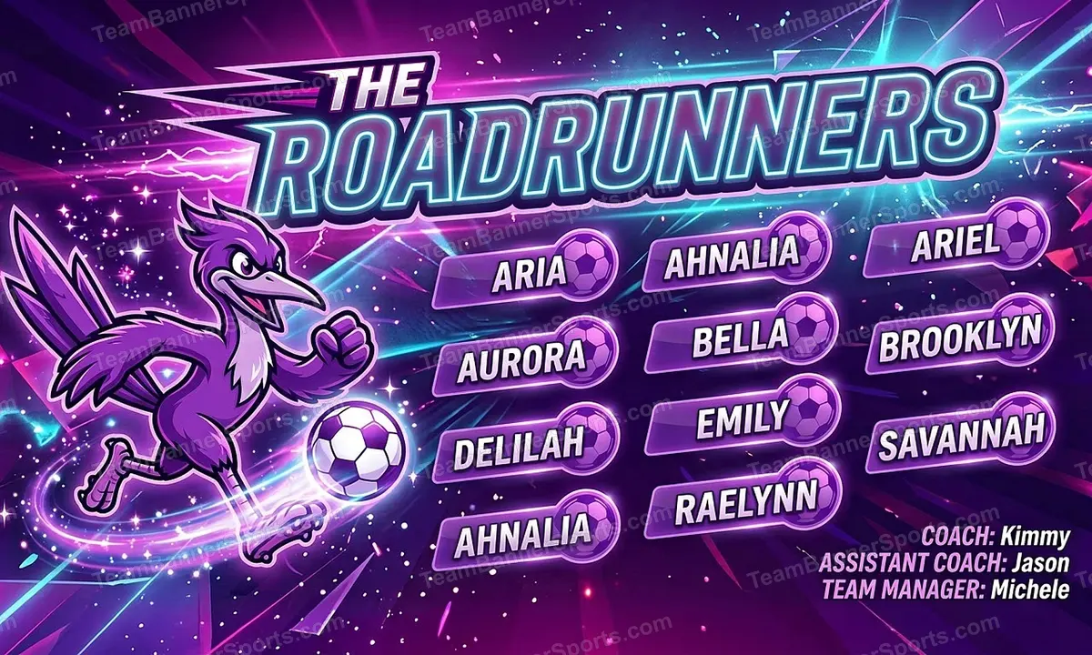 The Roadrunners soccer team banner created with AI