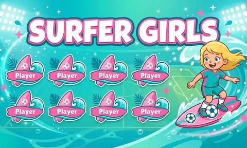 Surfer Girls Soccer AI image template
