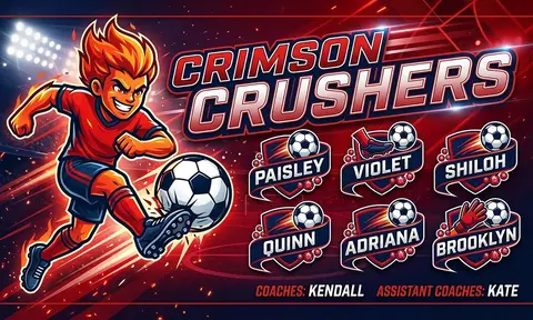 Crimson crushers Soccer AI image template