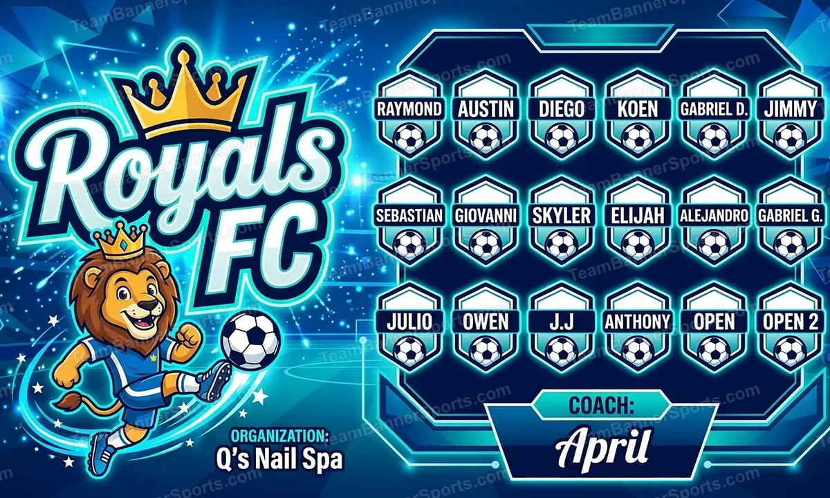 Royals FC soccer team banner created with AI