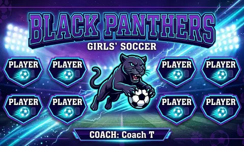Black Panthers Soccer AI image template