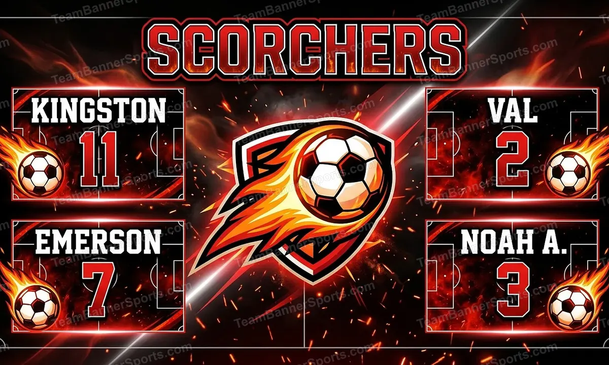 Scorchers soccer team banner created with AI