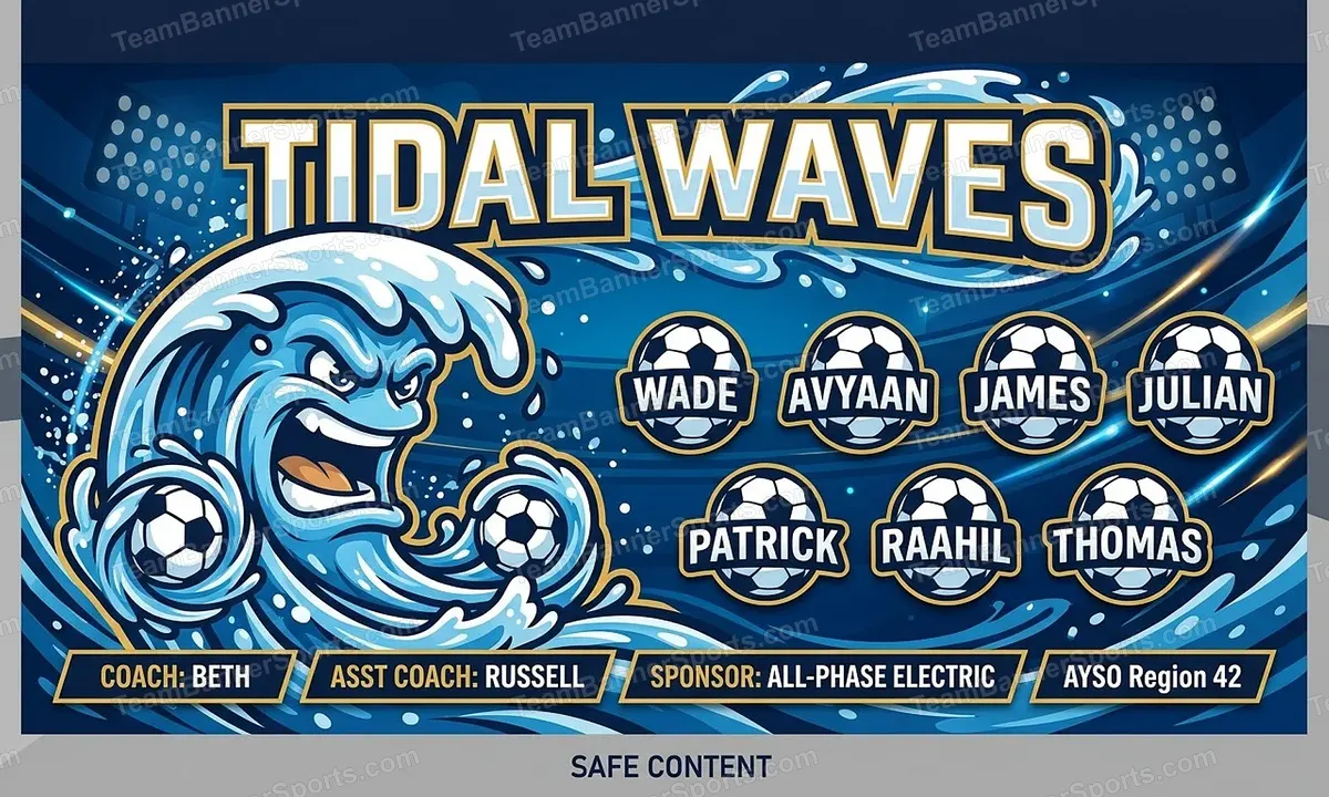 Tidal Waves soccer team banner created with AI
