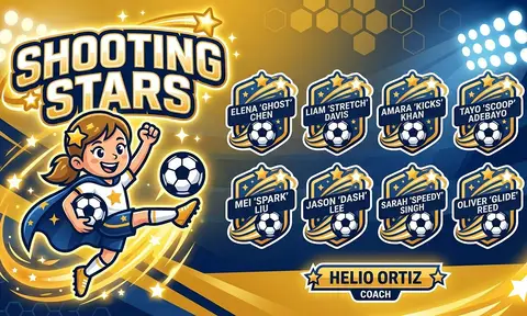 Shooting stars Soccer AI image template