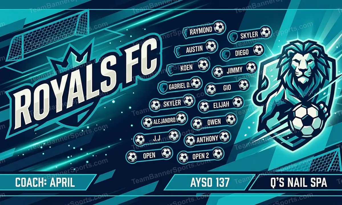 Royals FC soccer team banner created with AI