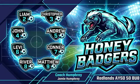 Honey Badgers Soccer AI image template