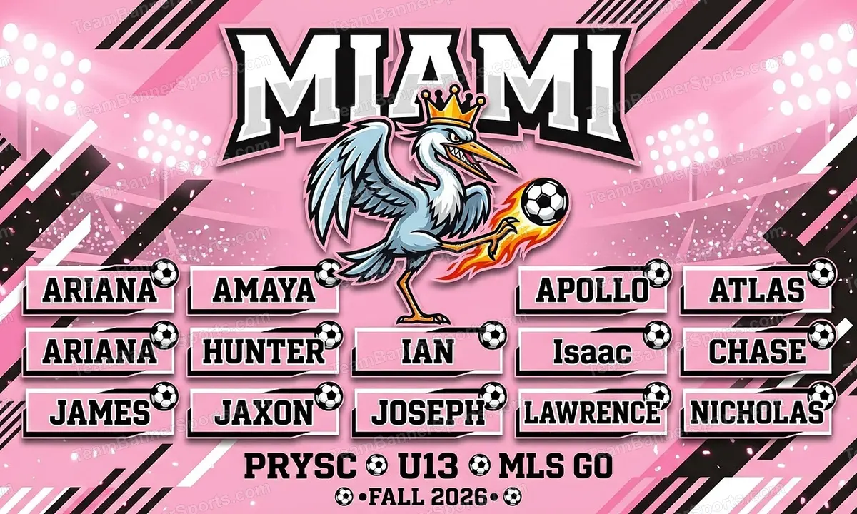 Miami soccer team banner created with AI