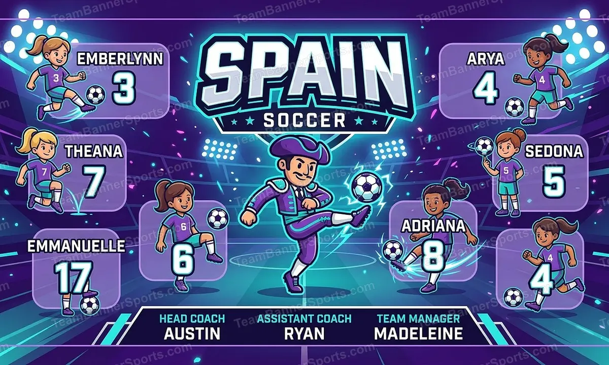 Spain soccer team banner created with AI