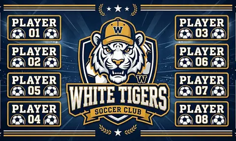 White Tigers Soccer AI image template
