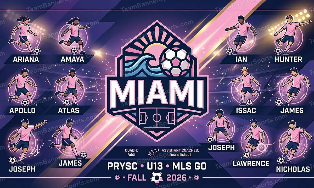 Miami soccer team banner created with AI