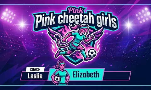 Pink cheetah girls Soccer AI image template
