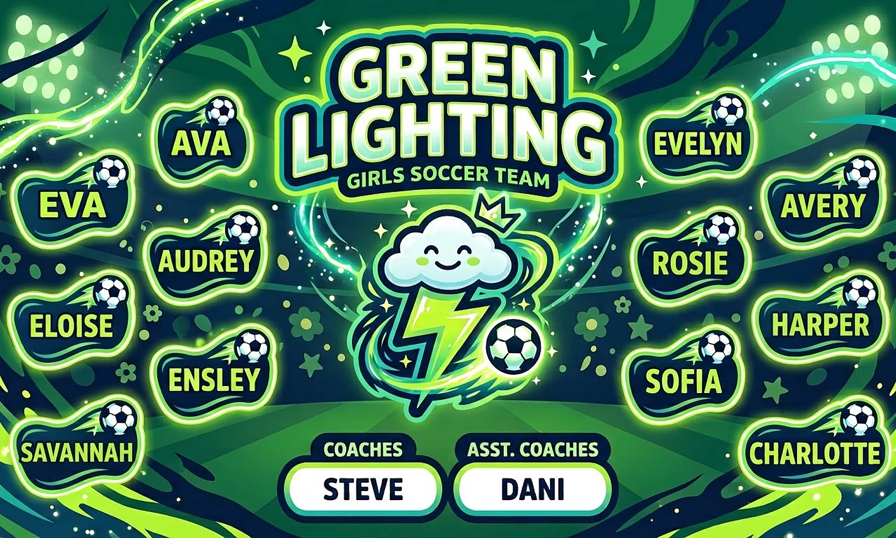 Green Lighting Soccer AI image template