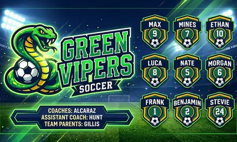 Green vipers Soccer AI image template