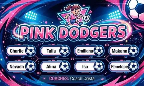 Pink Dodgers Soccer AI image template