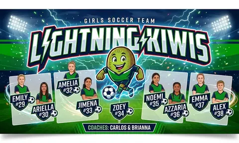 Lightning Kiwis Soccer AI image template