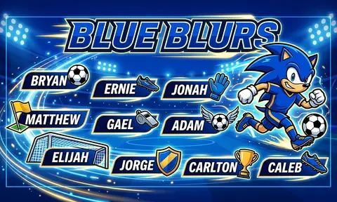 Blue Blurs Soccer AI image template