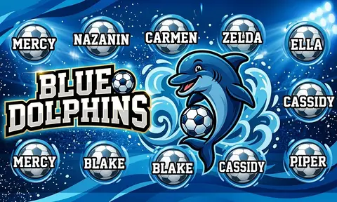 Blue Dolphins Soccer AI image template