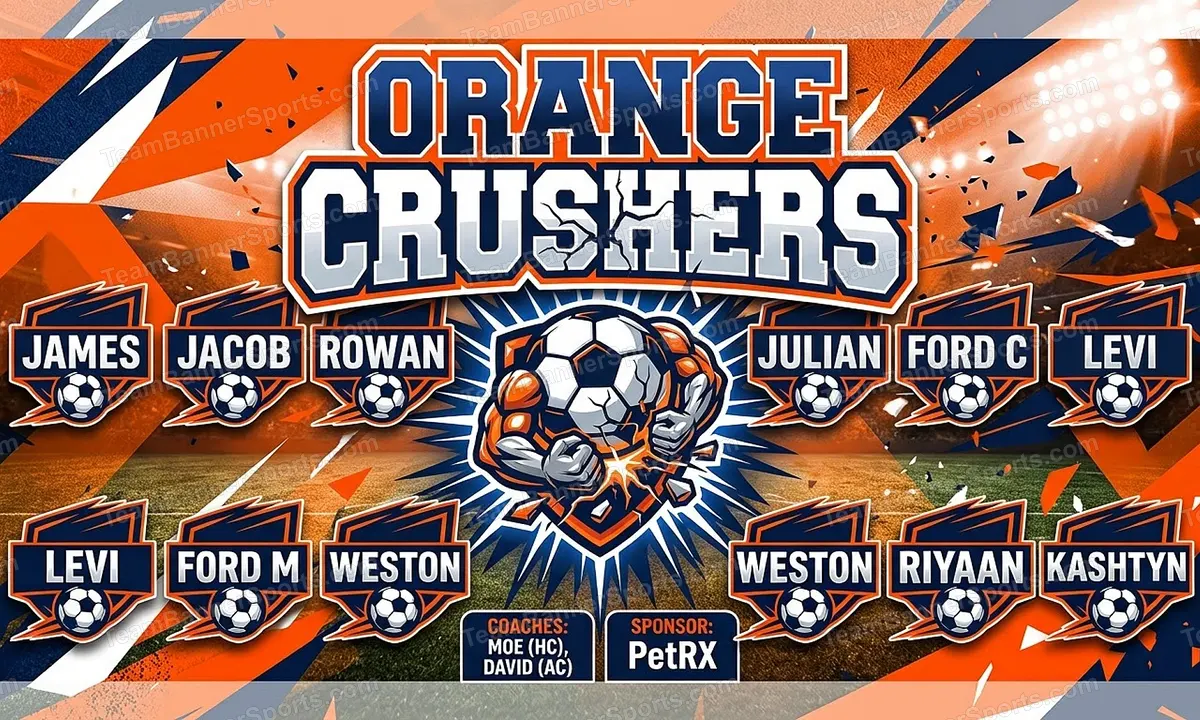 Orange Crushers soccer team banner created with AI