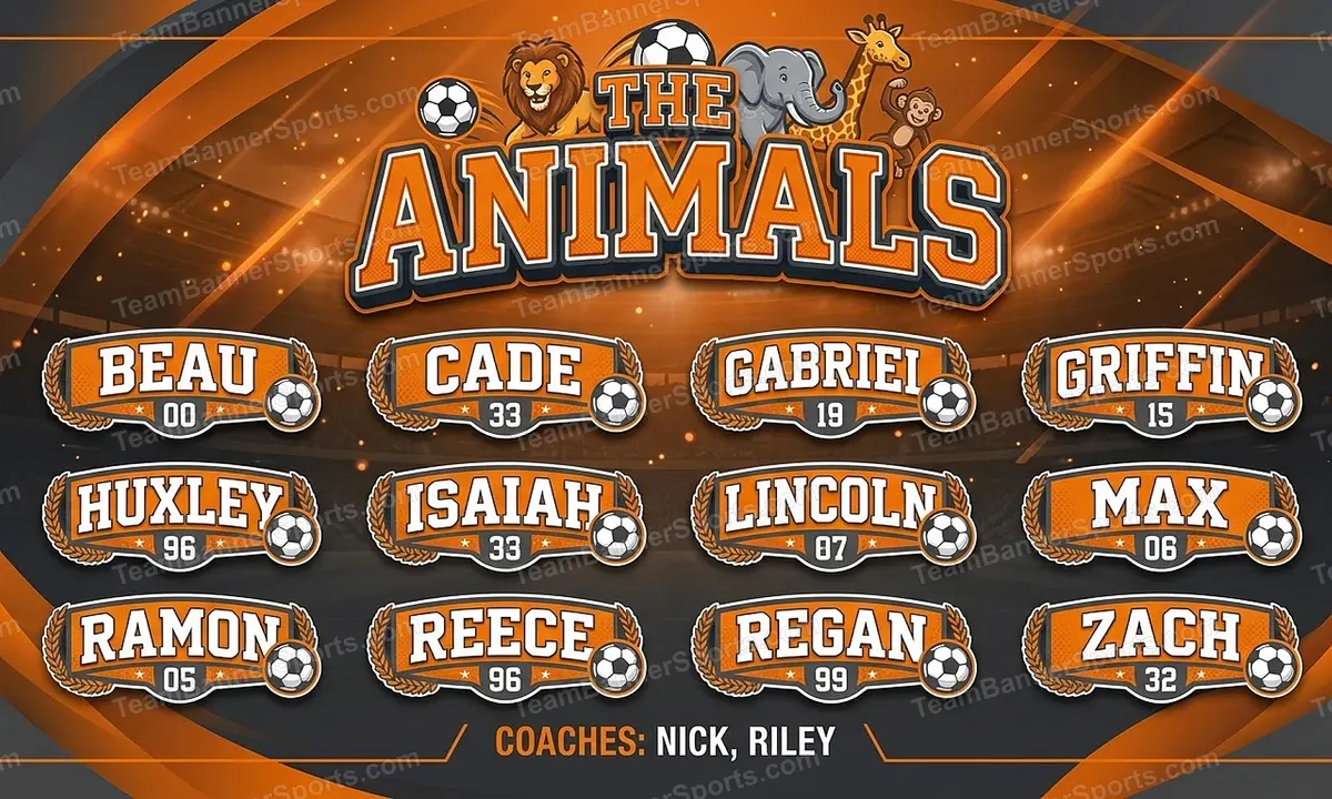 The Animals soccer team banner created with AI