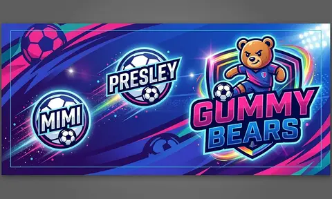 Gummy Bears Soccer AI image template