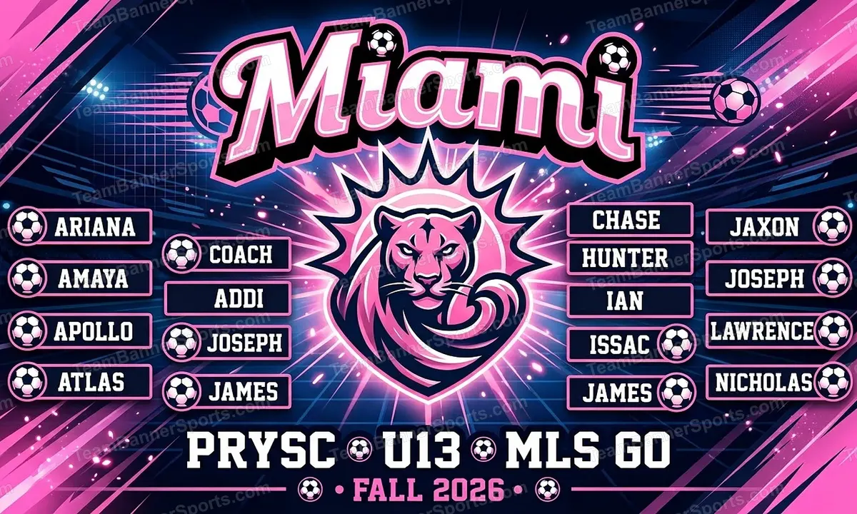 Miami soccer team banner created with AI