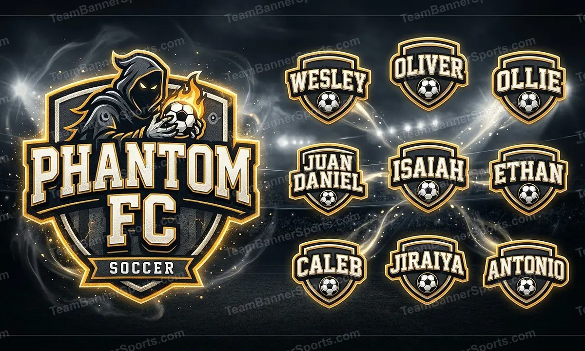 Phantom FC soccer team banner created with AI