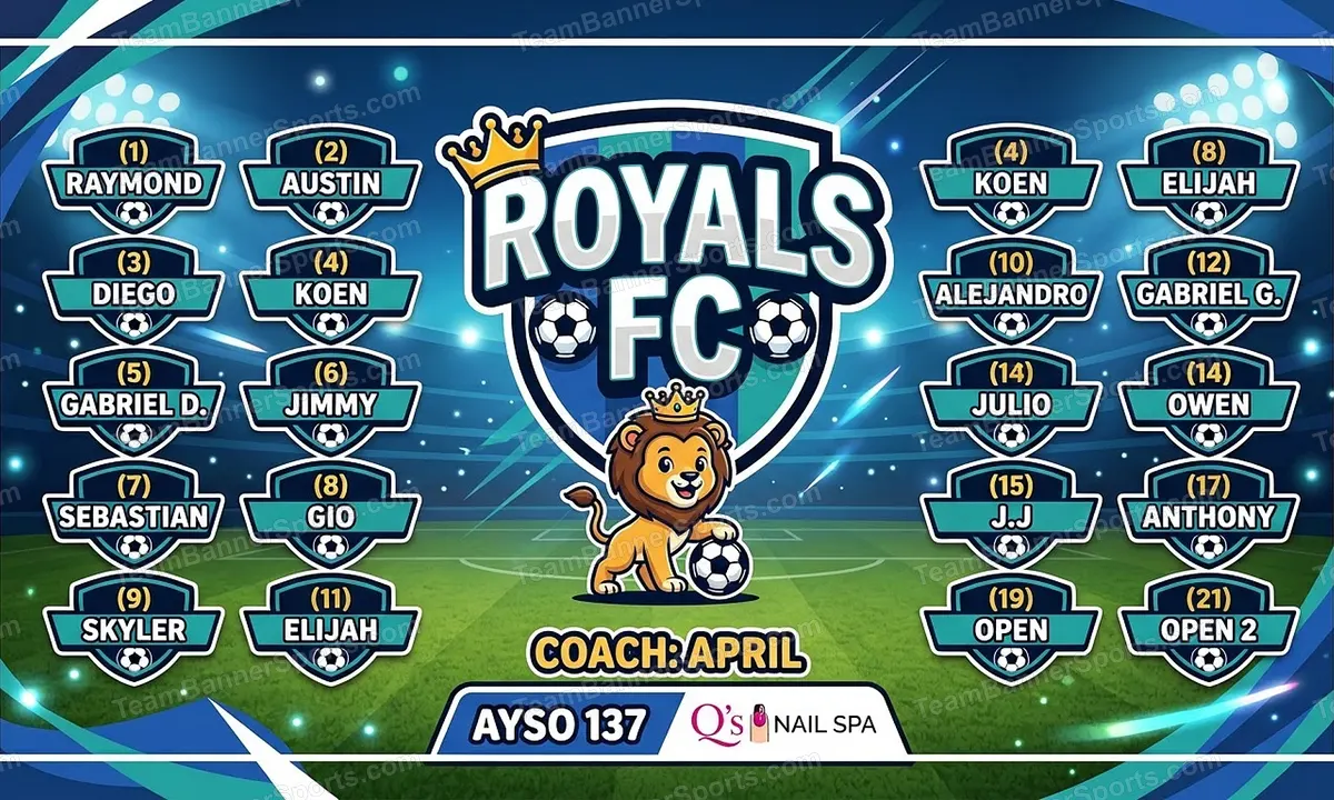 Royals FC soccer team banner created with AI