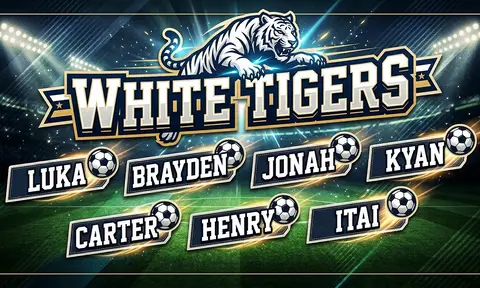 White Tigers Soccer AI image template