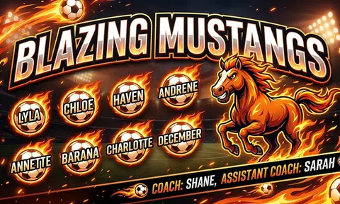 Blazing Mustangs Soccer AI image template