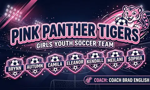 Pink Panther Tigers Soccer AI image template