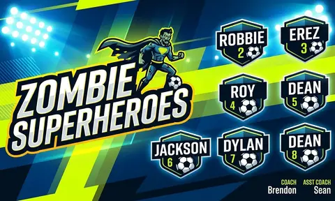 Zombie Superheroes Soccer AI image template
