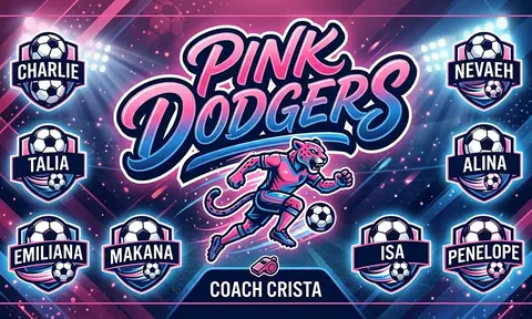 Pink Dodgers Soccer AI image template